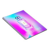 Paars parfumflesje Chic Monogram persoonlijk Notitieboek (Rechterzijde)