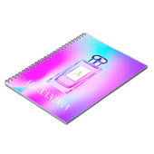 Paars parfumflesje Chic Monogram persoonlijk Notitieboek (Linkerzijde)