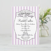 Paars Paris Bridal Tea Party Kaart (Staand voorkant)