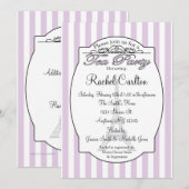 Paars Paris Bridal Tea Party Kaart (Voorkant / Achterkant)