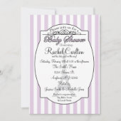 Paars Paris Theme Baby shower Uitnodiging (Voorkant)