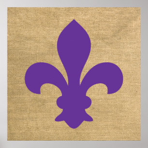 Paars-Parisian Moods Fleur de Lys Poster