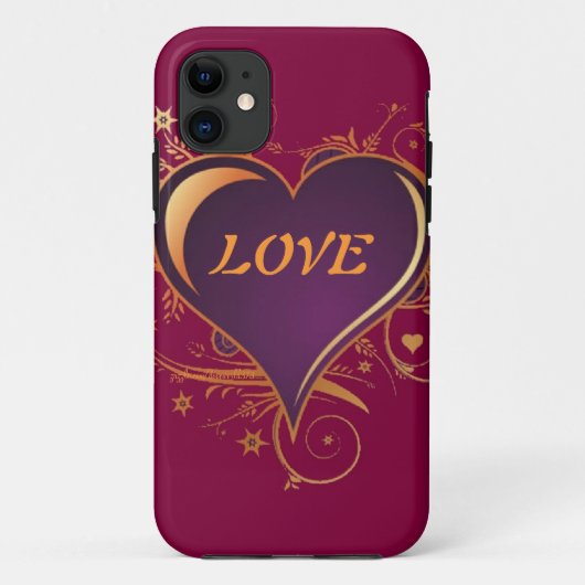 Paars Passion Heart Valentijn PHone-zaak Case-Mate iPhone Case (Achterkant)