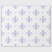 Paars pastel fleur de lis pattern cadeaupapier (Vlak)