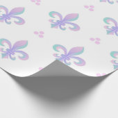 Paars pastel fleur de lis pattern cadeaupapier (Hoek)