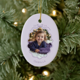Paars Pastel Foto Eenvoudige Strik Ornament