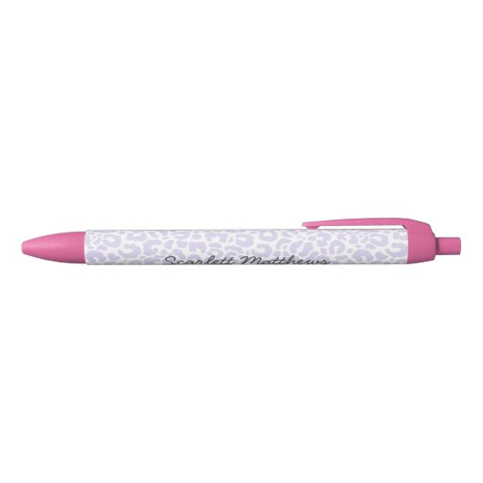  Paars Pastel Lopard Print Patroon Zwarte Inkt Pen (Bovenkant)