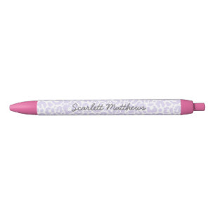 Paars Pastel Lopard Print Patroon Zwarte Inkt Pen