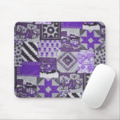 Paars Patchwork Mousepad Muismat (Met muis)