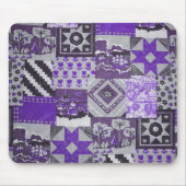 Paars Patchwork Mousepad Muismat (Voorkant)