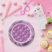 Paars Patina: Butterflies Papieren Bordje (Feest)