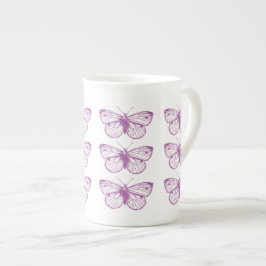 Paars Patina: Butterflies Porselein Kop
