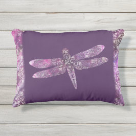 Paars Patina: Dragonfly Buitenkussen