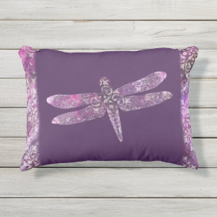 Paars Patina: Dragonfly Buitenkussen