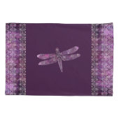 Paars Patina: Dragonfly Filigree Kussensloop (Achterkant)