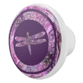 Paars Patina: Dragonfly Keramische Knop (Rechts)