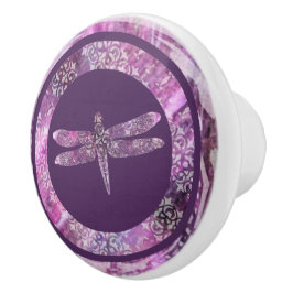 Paars Patina: Dragonfly Keramische Knop