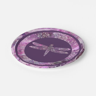Paars Patina: Dragonfly Papieren Bordje