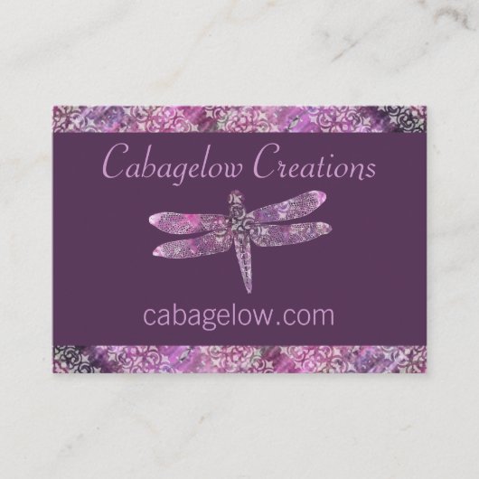 Paars Patina: Dragonfly Visitekaartje (Voorkant)