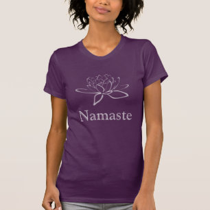 Paars Patina: Lotus Namaste T-shirt