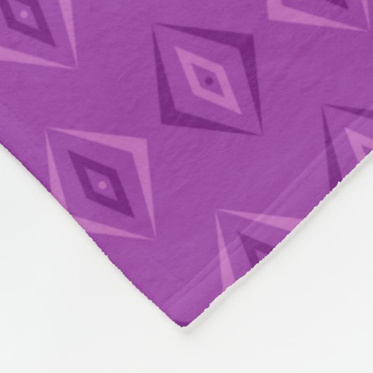 Paars patroon fleece deken (Hoek)