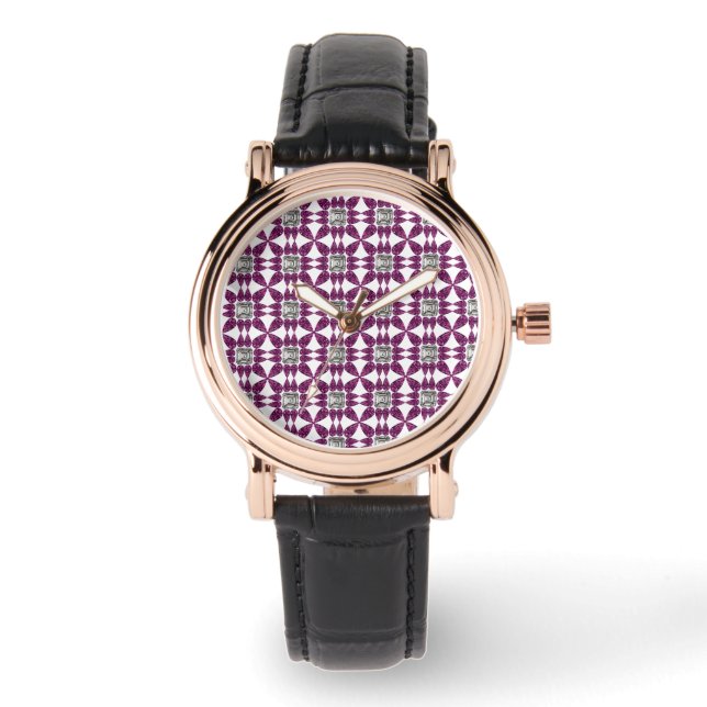 Paars patroon horloge (Voorkant)