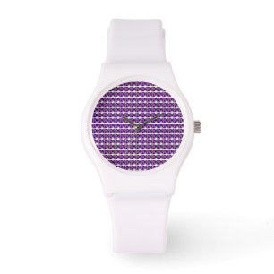 Paars patroon horloge