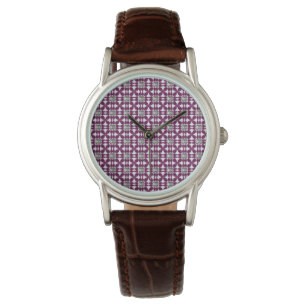 Paars patroon horloge