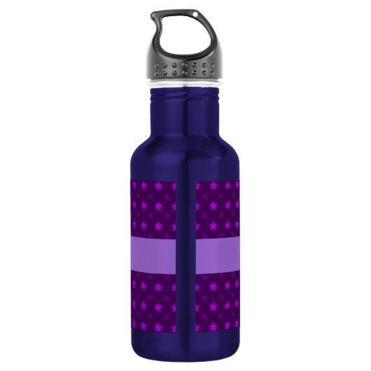 Paars patroon met sterren waterfles (Achterkant)