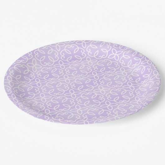 Paars patroon papieren bordje (Gekanteld)