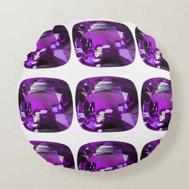 Paars patroon rond kussen (Voorkant)