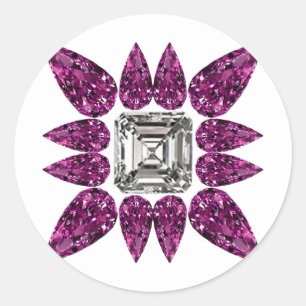 Paars patroon ronde sticker