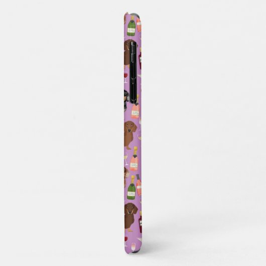 Paars patroon van dachshund-wijn Case-Mate iPhone case (Achterkant/links)