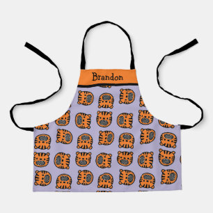 Paars patroon van de rode tijgerkop schort