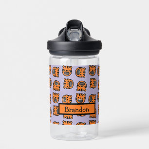 Paars patroon van de rode tijgerkop waterfles