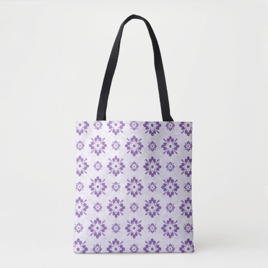 Paars patroon van florale kunst tote bag (Voorkant)