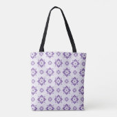 Paars patroon van florale kunst tote bag (Achterkant)