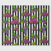 Paars patroon van zwarte druiven cadeaupapier