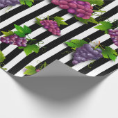 Paars patroon van zwarte druiven cadeaupapier (Hoek)