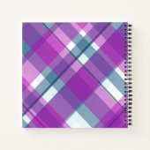 Paars patroonmonogram notitieboek (Achterkant)