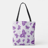 Paars patroonpatroon tote bag (Achterkant)