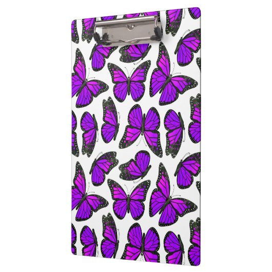 Paars patroonpatroonmonarch klembord (Links)