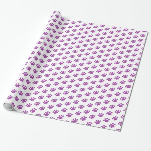 Paars Pauw Print Patroon Cadeaupapier (Uitgerold)