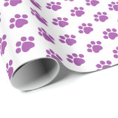 Paars Pauw Print Patroon Cadeaupapier (Rol Hoek)