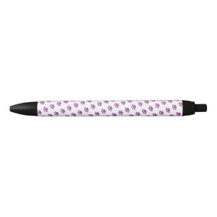 Paars Pauw Print Patroon Zwarte Inkt Pen
