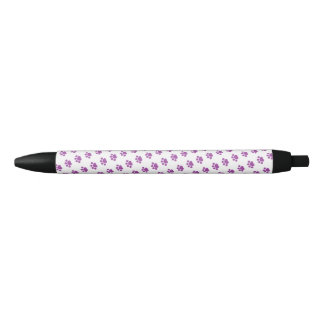 Paars Pauw Print Patroon Zwarte Inkt Pen