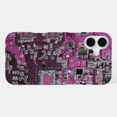 Paars PCB-printplaatontwerp voor IT-professionals iPhone Hoesje (Achterkant horizontaal)