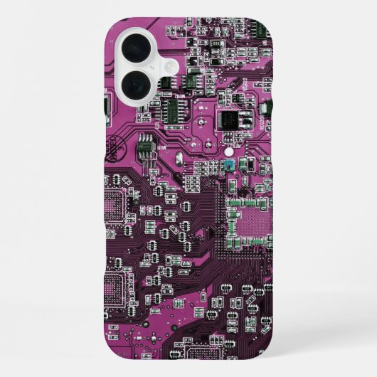 Paars PCB-printplaatontwerp voor IT-professionals iPhone Hoesje (Achterkant)