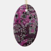Paars PCB-printplaatontwerp voor IT-professionals Keramisch Ornament (Rechts)