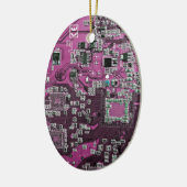 Paars PCB-printplaatontwerp voor IT-professionals Keramisch Ornament (Links)